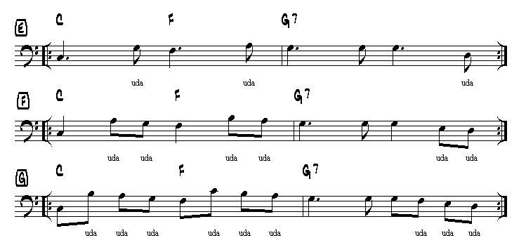 upper diatonic approaches E-G