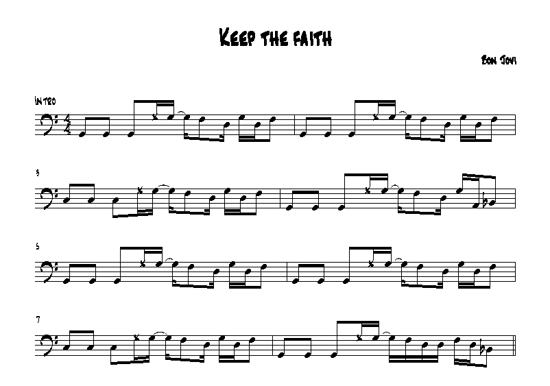 Bon Jovi - Keep the faith (notation)