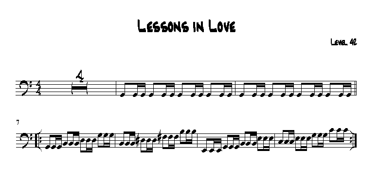 Level 42 - Lessons in Love (notation)